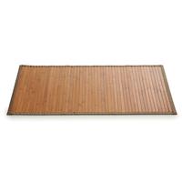 Giftdecor Badkamer vloermat anti-slip bamboe 50 x 80 cm met grijze rand - Douche/Bad accessoires