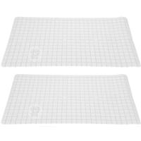2x stuks anti-slip badmatten ivoor wit 69 x 39 cm rechthoekig - Badkuip mat - Grip mat voor in douche of bad