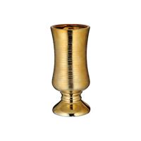 Cepewa Bloemenvaas goud van keramiek 10,6 x 24,2 cm - Stijlvolle bloemen of takken vaas voor binnen - Kelkvaas