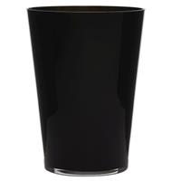 Bellatio Luxe zwarte conische stijlvolle vaas/vazen van glas 30 x 22 cm - Bloemen/boeketten vaas voor binnen gebruik