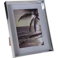 Kunststof fotolijst zilver geschikt voor een foto van 13 x 18 cm