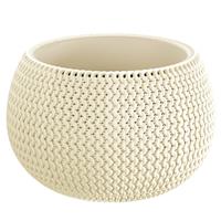 Prosperplast Plantenpot/bloempot kunststof dia 29 cm en hoogte 19.5 cm in het creme wit voor binnen/buiten