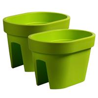 Prosperplast 2x stuks balkon plantenpotten/bloempotten lime Groen