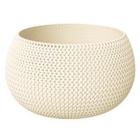 Prosperplast Plantenpot/bloempot kunststof dia 37 cm en hoogte 22 cm in het creme wit voor binnen/buiten