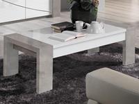 Mobistoxx Rechthoekige salontafel RANDY 130 cm beton/wit