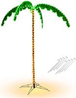 COSTWAY Kunstpflanz 168cm Palme mit LED-Lichtern grün