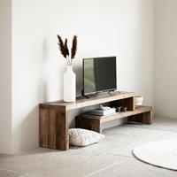 DTP Home TV-meubel Timber Hout en staal, Set van 2 stuks - Naturel