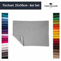 Tom Tailor Tisch Set 6 teilig 35x50cm DOVE 100% Baumwolle braun