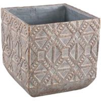 PTMD Collection PTMD Jenah Bloempot - 40 x 40 x 40 cm - Cement - Bruin