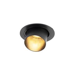 qazqa Modernes rundes Einbaudownlight neigbar schwarz - Installa - Schwarz