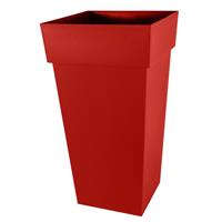 EDA Bloempot Toscane vierkant kunststof rood L43 x B43 x H80 cm -