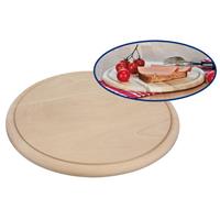 Set van 4x stuks ronde houten ham plankjes / broodplank / serveer plank 28 cm -