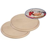 2x Ronde houten ham planken / broodplanken / serveer planken 28 -