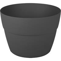 EDA Balkon plantenpot/bloempot kunststof zwart D30 x H21 cm -