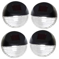 Items 8x Solar LED verlichting voor huis/muur/schutting wandlamp 11 cm zwart -