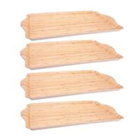 Set van 4x stuks bamboe houten dienbladen/serveerbladen 45 x 31 cm -