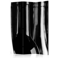 Karo-art Vouwscherm - Flessen wijn 135x172cm, gemonteerd geleverd, dubbelzijdig geprint (kamerscherm)