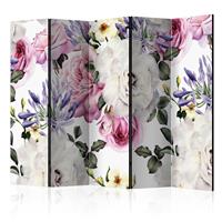 Karo-art Vouwscherm - Prachtige bloemen, gemonteerd geleverd, dubbelzijdig geprint (kamerscherm)225x172 cm