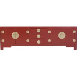 Fine Asianliving Chinese TV Kast Ruby Rood - Orientique Collectie