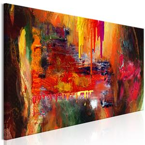 Karo-art Schilderij - Hel, print op echt Italiaans canvas, wanddecoratie, voor woonkamer en slaapkamer, prachtig abstract