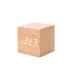 Huismerk Multicolor geluiden controle houten klok moderne digitale LED Bureau alarm klok thermometer timer houten wit