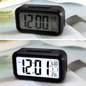 huismerk Temperatuur Type Lazy Snooze Alarm Mute Backlit Electronic Clock(Black)