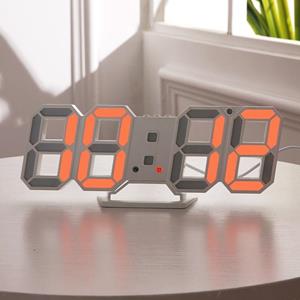 huismerk 6609 3D Stereo LED Wekker Woonkamer 3D Wandklok Kleur: Oranje