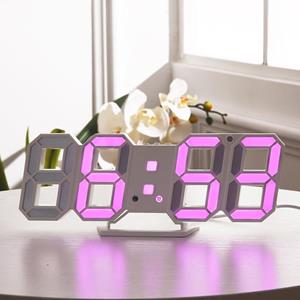 huismerk 6609 3D Stereo LED Wekker Woonkamer 3D Wandklok Kleur: Roze