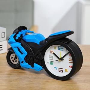 huismerk Motorfiets Wekker Ornamenten Creative Child Gift Clock (Blue Motorcycle Racing)