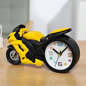 Huismerk Motorfiets Wekker Ornamenten Creative Child Gift Clock (Yellow Motorcycle Racing)