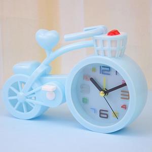 Huismerk 2 PCS Bicycle-shaped Desktop Alarm Clock Student Gifts(Light Blue)