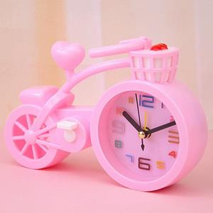 Huismerk 2 PCS Bicycle-shaped Desktop Alarm Clock Student Gifts(Light Pink)