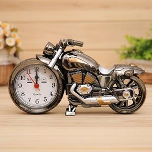 huismerk Cartoon motorfiets Alarm Clock slaapkamer kunststof aanwijzer wekker grootte: 23 * 13 * 6 cm (zwart goud)