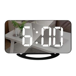 huismerk TS-8201-HW Multifunctionele LED Make-up Mirror Desk Clock Automatische lichtgevoelige elektronische alarm