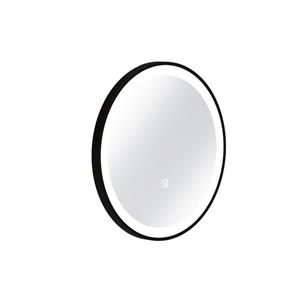Saniclass House Luxe Spiegel Rond 40cm met zwart kader geïntegreerde LED verlichting kleurwissel wit/warm wit spiegelverwarming mat 4TS40054