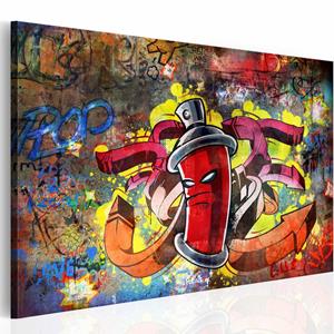 Karo-art Schilderij - Graffiti Master , multikleur , wanddecoratie , premium print op echt Italiaans canvas canvas, ook voor kinderkamer