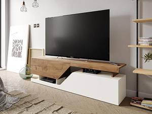 Mobistoxx Tv-meubel CESAR 2 deuren wit/wotan eik