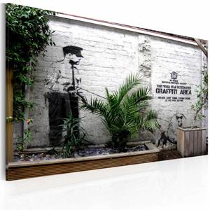 Karo-art Schilderij - Banksy - Graffiti Area, 40x60cm , wanddecoratie , premium print op canvas - Copy