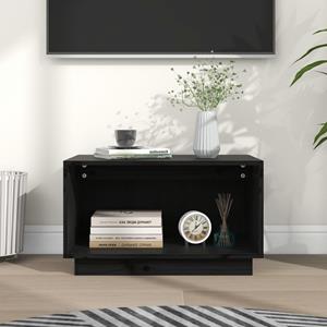 VidaXL Tv-meubel 60x35x35 cm massief grenenhout zwart