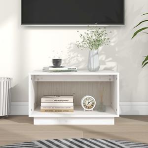 VidaXL Tv-meubel 60x35x35 cm massief grenenhout wit