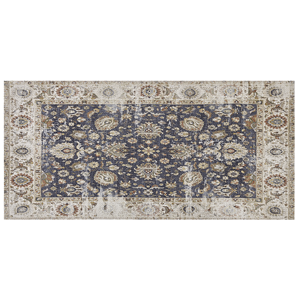 Beliani - Teppich Bunt Polyester / Baumwolle 80 x 150 cm Kurzflor Geflecht Handgewebt Rechteckig Wohnzimmer orientalisches Muster - Bunt