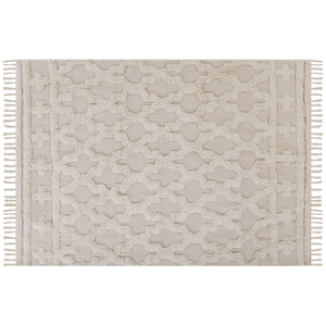 BELIANI Katoenen Vloerkleed 160 x 230 cm Beige SULUOVA