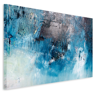 Karo-art Schilderij - Abstract Blauw , Premium print, wanddecoratie in 2 maten, eyecatcher, beste kwaliteit