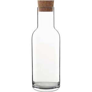 Luigi Bormioli 1x Glazen water karaffen met kurken dop van 1 L Sublime- Sapkannen/waterkannen/schenkkannen - luchtdicht - foodsafe