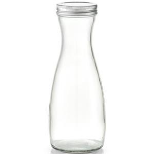 Zeller 1x Glazen karaffen met schroefdeksel 1000 ml -  - Keukenbenodigdheden - Tafel dekken - Koude dranken serveren - Karaffen/schenkkannen met dop