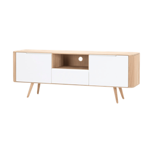 Gazzda Ena tv sideboard 160 houten tv meubel whitewash - 160 x 42 cm