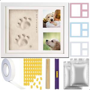 Awemoz Fotolijst Kleiafdruk - Gipsafdruk - Pootafdruk Hond - Puppy Speelgoed - 3d Collage - 54 Extra Letters