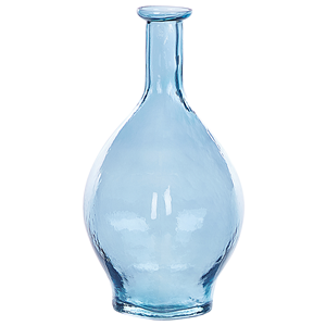BELIANI Glazen Bloemenvaas 28 cm Licht Blauw BIRYANI