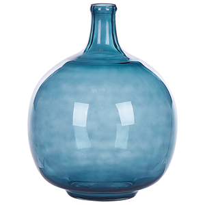 BELIANI Glazen Bloemenvaas 31 cm Blauw BIRYANI