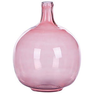 BELIANI Glazen Bloemenvaas 31 cm Roze BIRYANI